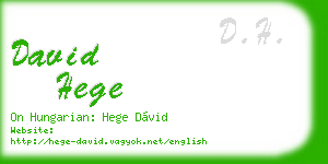 david hege business card