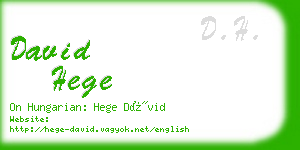 david hege business card